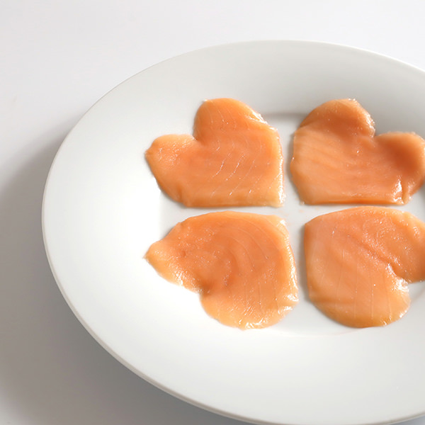 ハート形のスモークサーモン