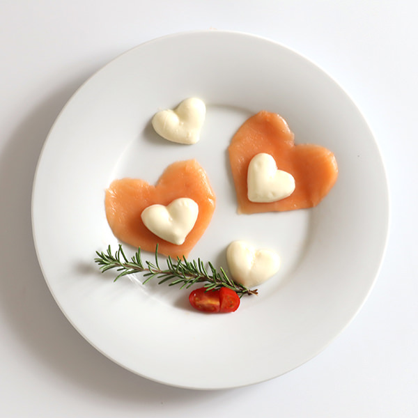 別売りのハートのモッツァレラチーズ