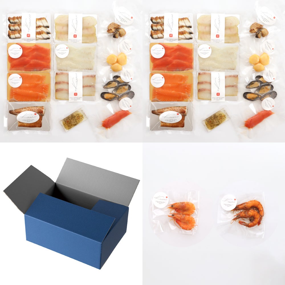 Kaoriのスモークセット（魚介11種2セット+天使の海老2種）